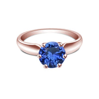 atjewels Round Cut Multi-Color Gemstone 14K Rose Gold Over .925 Sterling Silver Solitaire Engagement Ring For Women's and Girl's For Diwali Special - atjewels.in