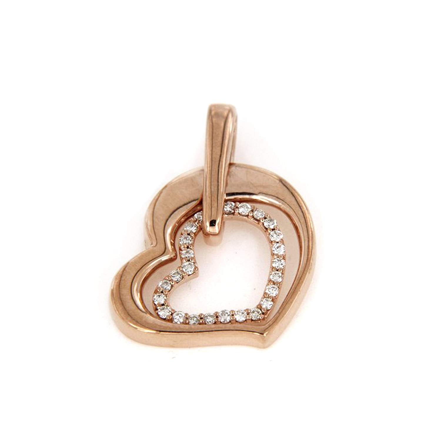 atjewels 14K Rose Gold Over 925 Silver Heart Pendant and Earrings Set For Women's MOTHER'S DAY SPECIAL OFFER - atjewels.in