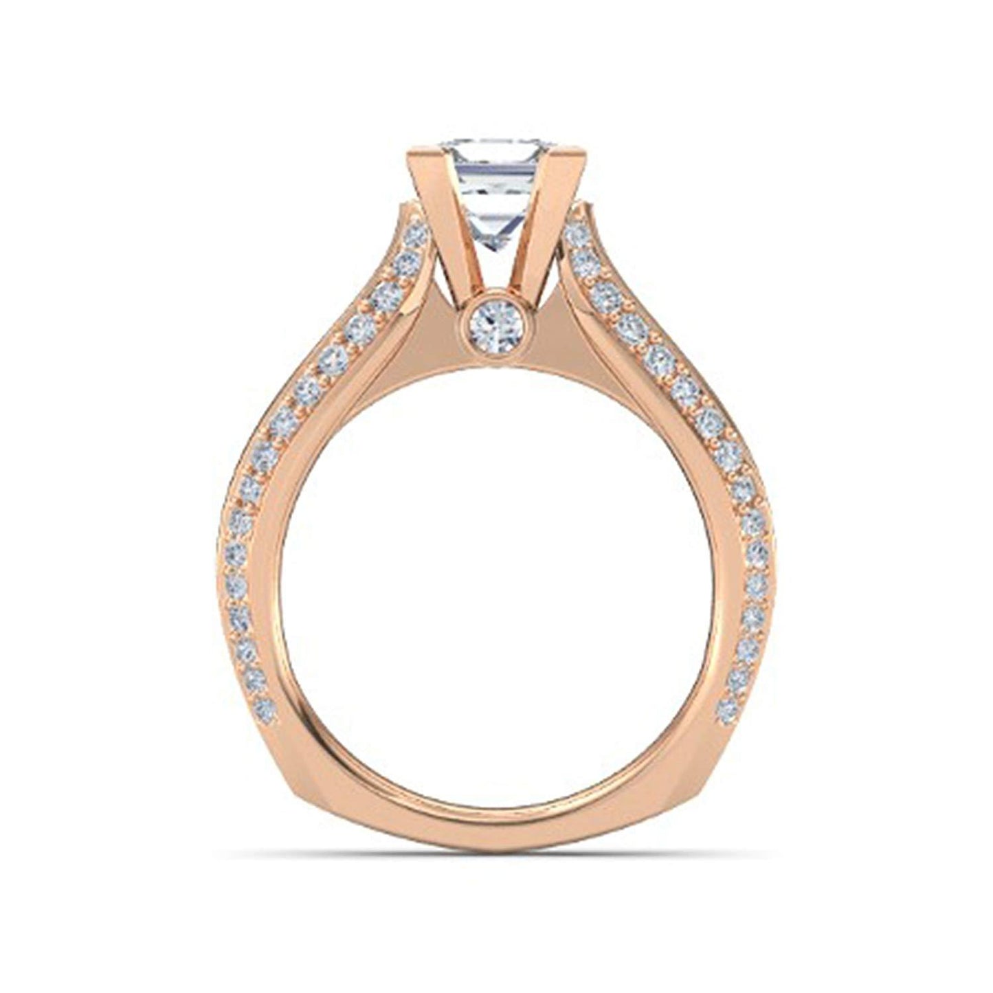 White Simulated Diamond Rose Gold Plated 925 Sterling Silver  Princess J Engagement Ring MOTHER'S DAY SPECIAL OFFER - atjewels.in