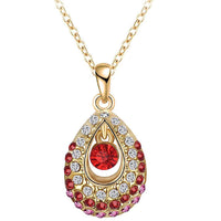 atjewels Round Cut Garnet, Sapphire & White CZ 14k Yellow Gold Over .925 Sterling Silver Fancy Party Wear Jewelry Set For Girl's & Women's For Navratri Special - atjewels.in