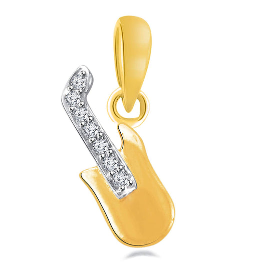 atjewels 18K Twotone Gold Over .925 Sterling Silver Round Cut White Cubic Zirconia New Stylish Guitar Pendant MOTHER'S DAY SPECIAL OFFER - atjewels.in