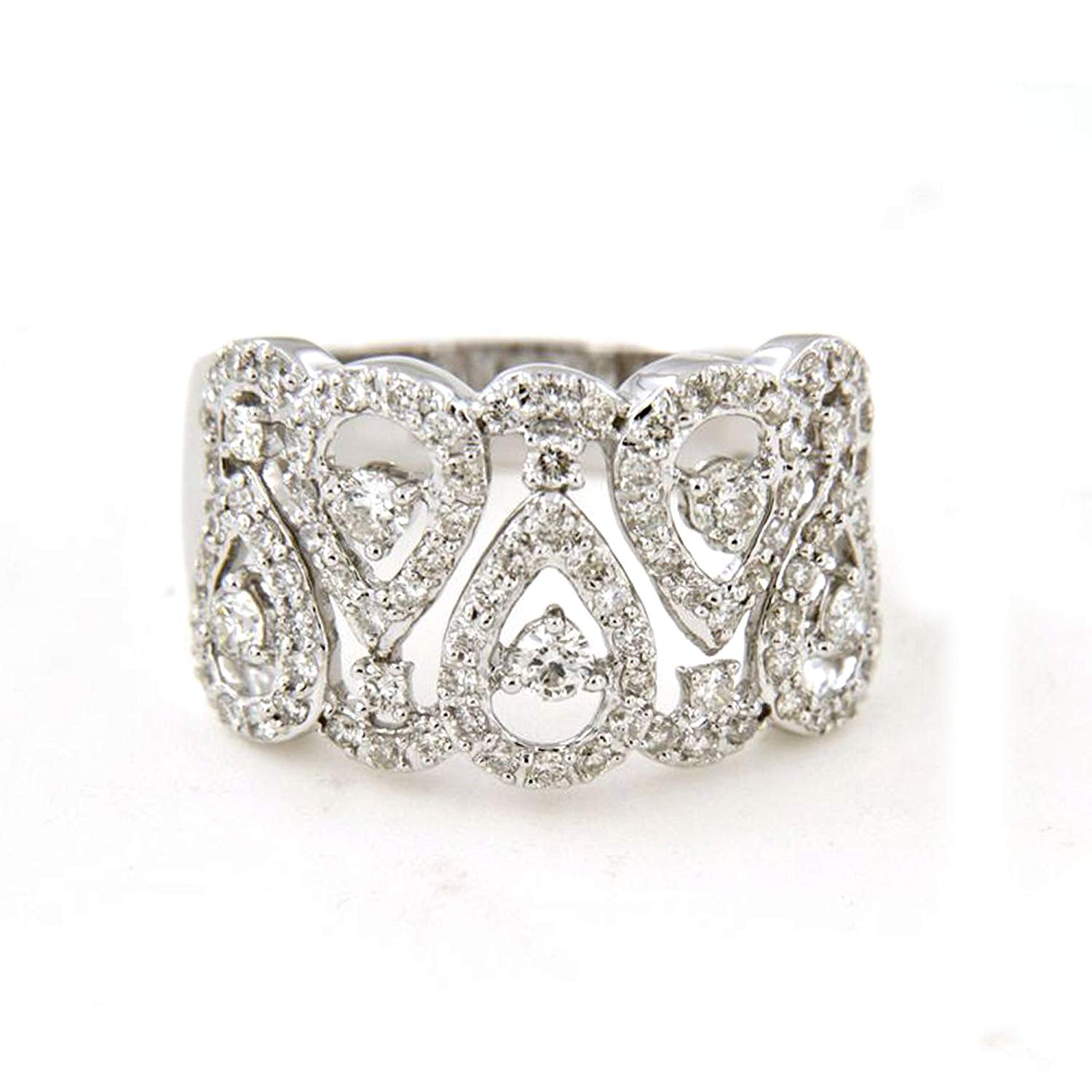 atjewels Cocktail Ring 14k White Gold Over 925 Silver White Round Zirconia For all Ocassion MOTHER'S DAY SPECIAL OFFER - atjewels.in