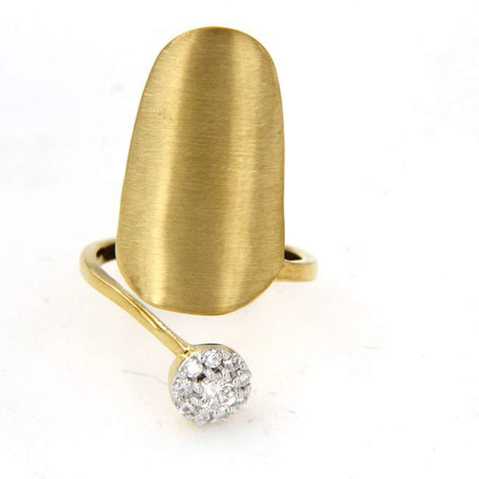 atjewels Round Cut White Cubic Zirconia 14k Yellow Gold Over .925 Sterling Silver Adjustable Nail Ring For Women's MOTHER'S DAY SPECIAL OFFER - atjewels.in