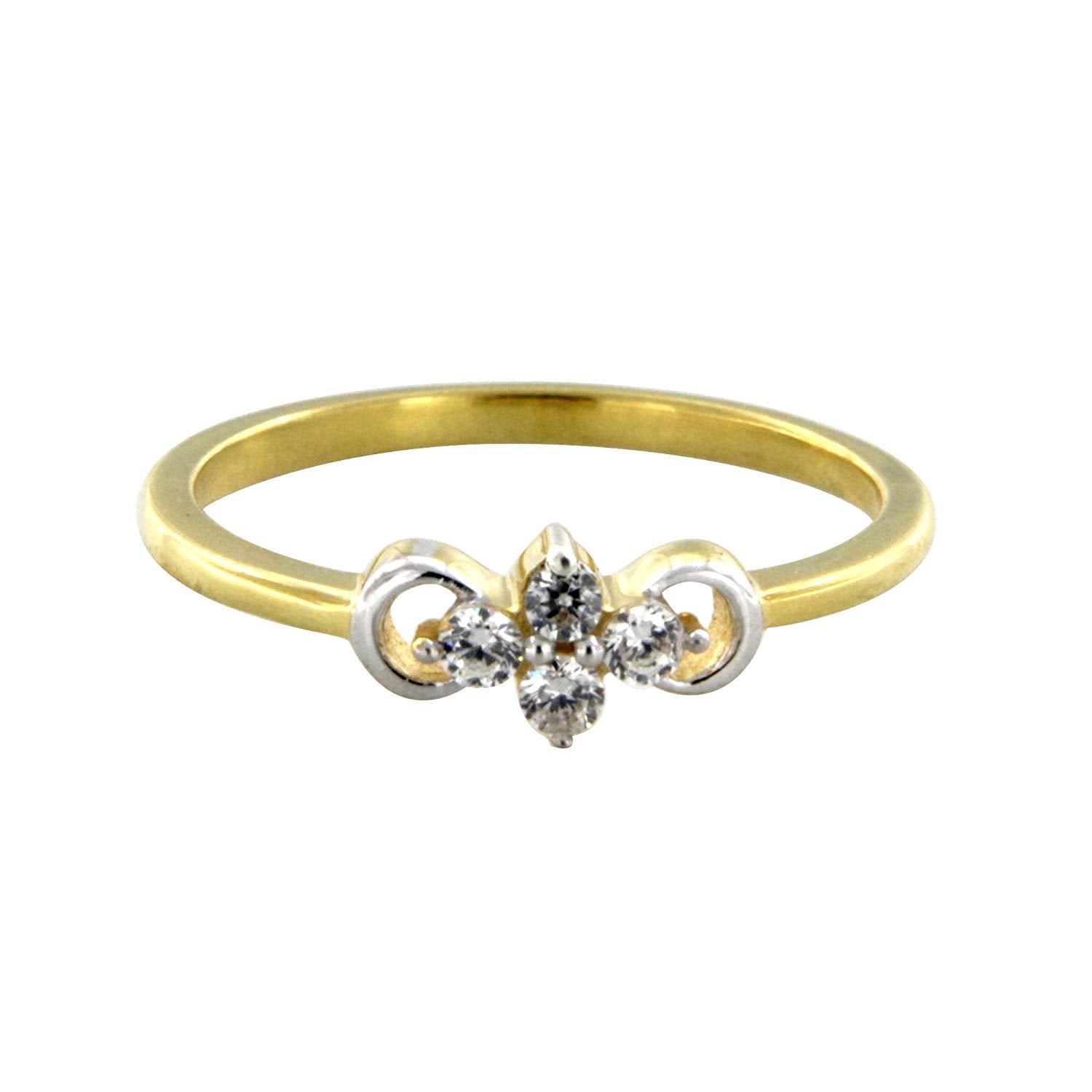atjewels 18K Yellow & White Gold Over .925 Sterling Silver Round White Cubic Zirconia Fashion Ring MOTHER'S DAY SPECIAL OFFER - atjewels.in