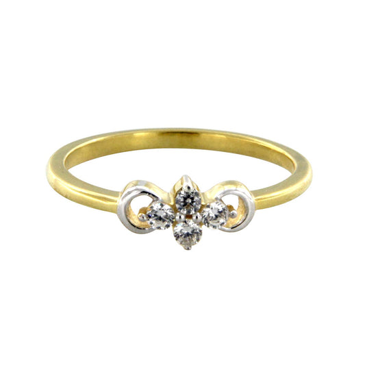 atjewels 18K Yellow & White Gold Over .925 Sterling Silver Round White Cubic Zirconia Fashion Ring MOTHER'S DAY SPECIAL OFFER - atjewels.in