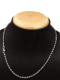 ATJewels 14k White Gold Over 925 Sterling Silver Oval Strand Chain 16" Unisex Necklace - atjewels.in