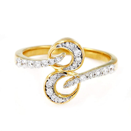 atjewels 18K Yellow Gold Over .925 Silver Round Cut White CZ Bypass Ring For Women MOTHER'S DAY SPECIAL OFFER - atjewels.in