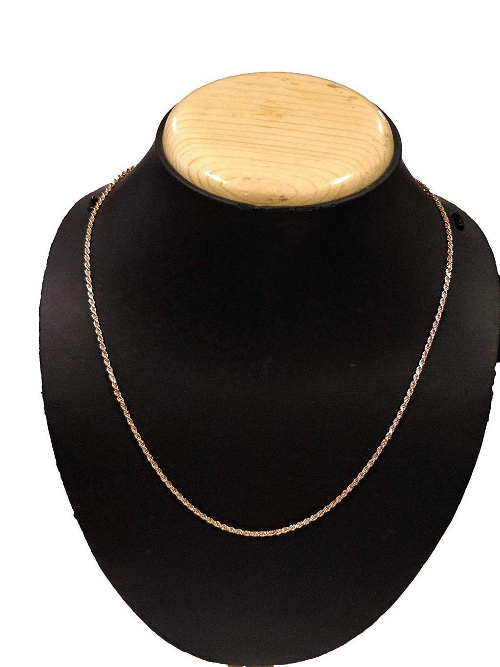 ATJewels Solid 14k Rose Gold Over 925 Silver Rope Chain 18" Strand Necklace for Unisex - atjewels.in