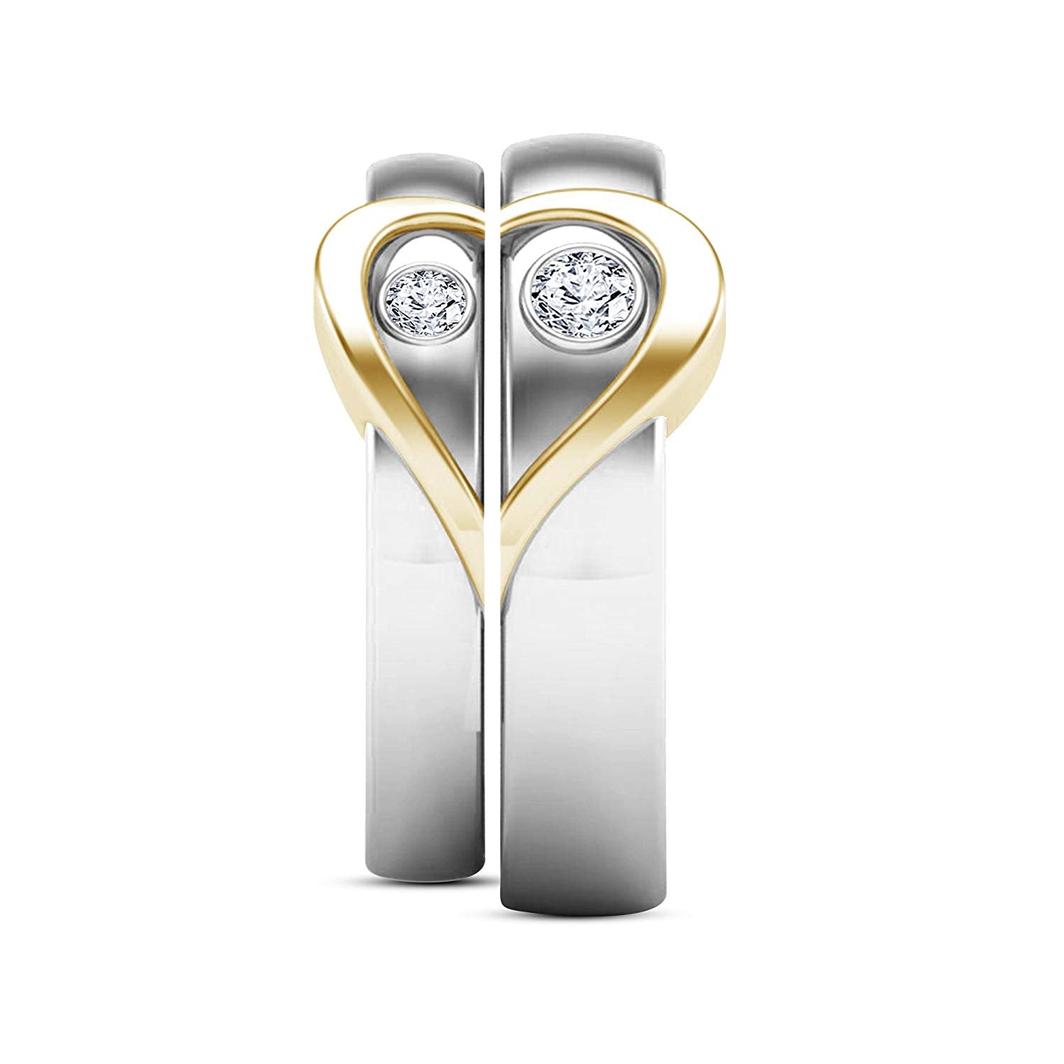 atjewels Solid 925 Sterling Silver White CZ Elegant Couple Rings for Girls and Boys MOTHER'S DAY SPECIAL OFFER - atjewels.in