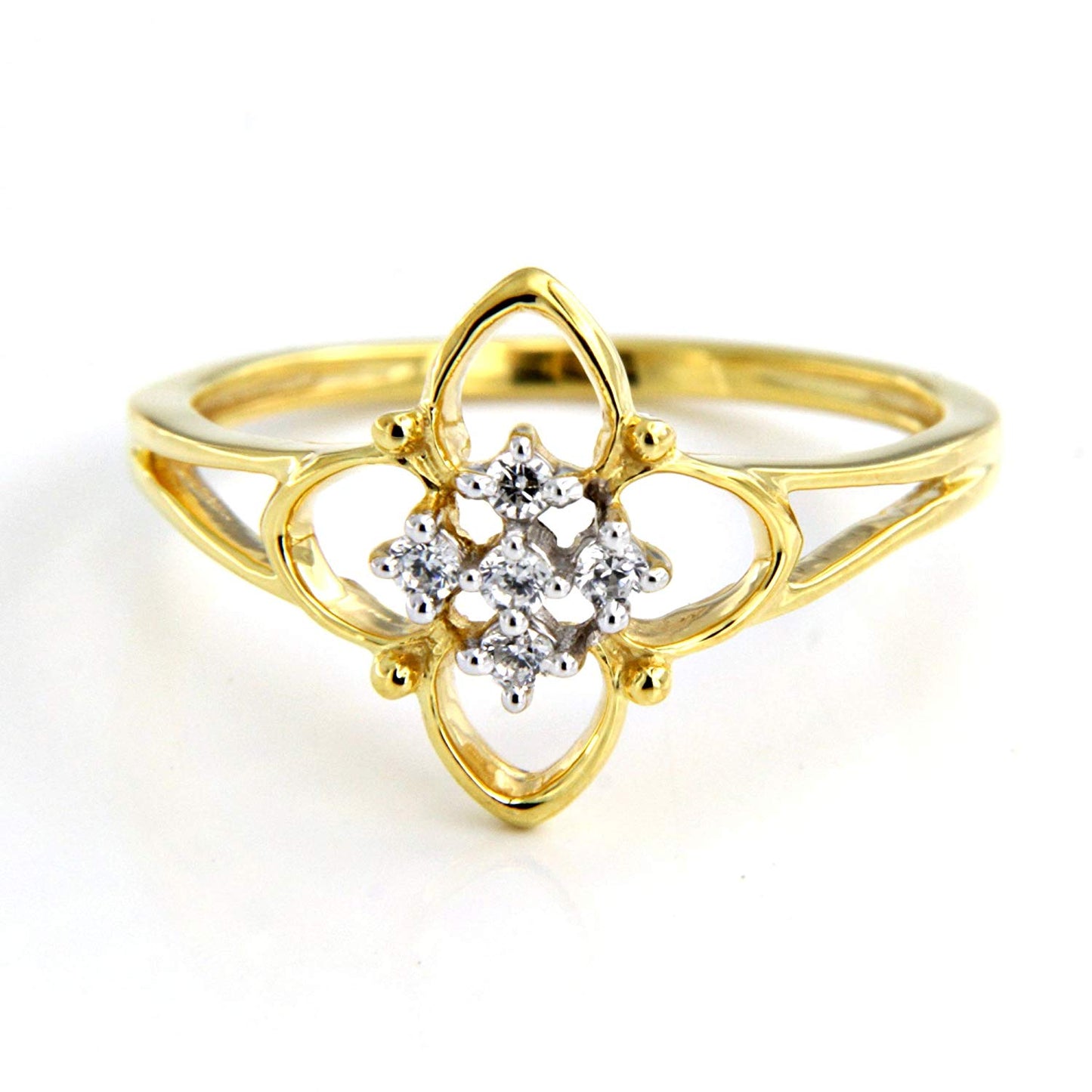 atjewels Round Cut White Cubic Zirconia Five Stone Promise Ring in 18K Gold Over .925 Silver For Women's MOTHER'S DAY SPECIAL OFFER - atjewels.in