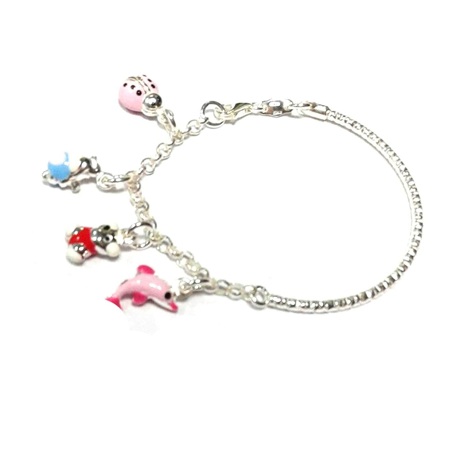 atjewels .925 Sterling Silver Charm 1 Pair of Bracelet & Anklets For Kid's For MOTHER'S DAY SPECIAL OFFER - atjewels.in