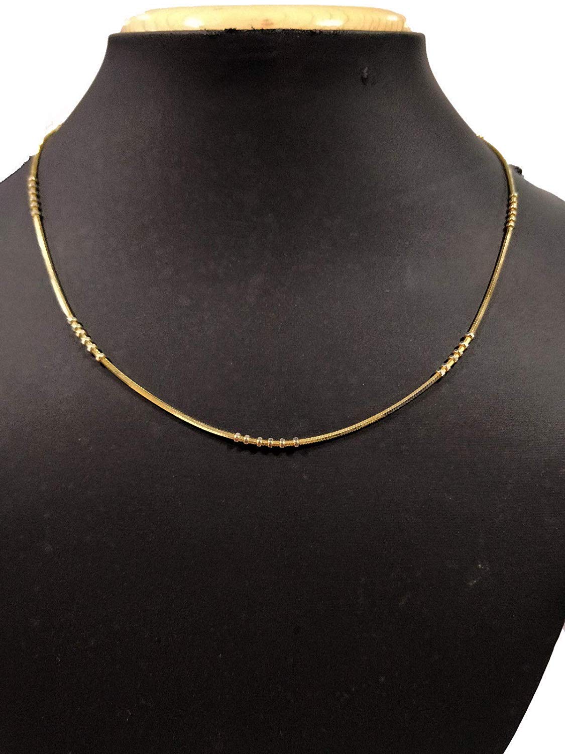 ATJewels 925 Sterling Silver 14k Two-Tone Gold Over Snake Chain 16" Unisex Necklace - atjewels.in
