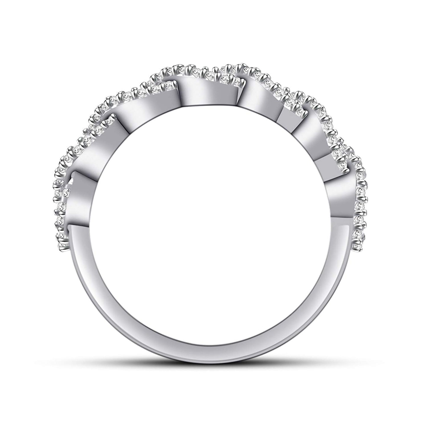 atjewels 925 Sterling Silver Round Cut White CZ Infinity Band Ring Size 6 For Women's MOTHER'S DAY SPECIAL OFFER - atjewels.in