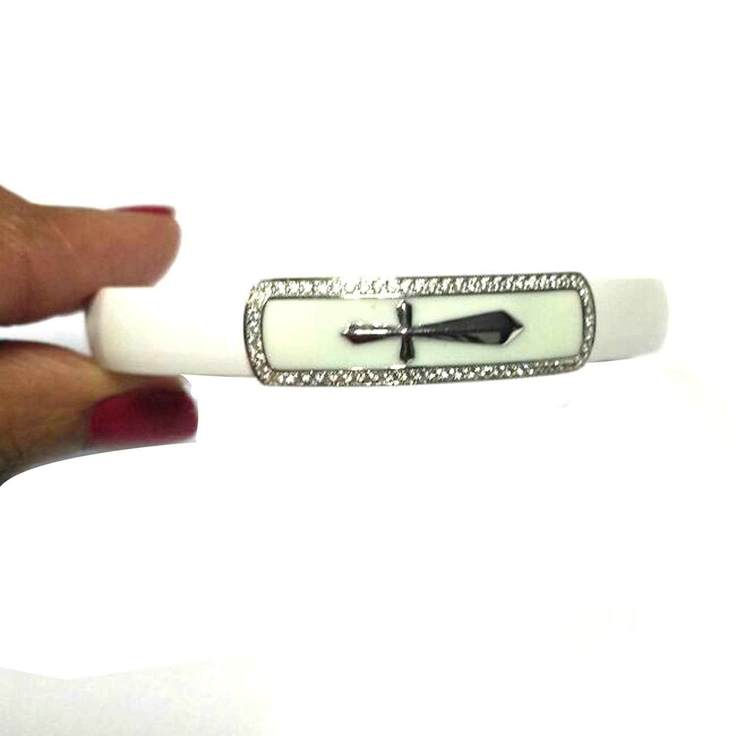 atjewels .925 Sterling Silver W/ Round Cut White Cz Flat USB Cable,Data Charging Cord White Color Bracelet MOTHER'S DAY SPECIAL OFFER - atjewels.in