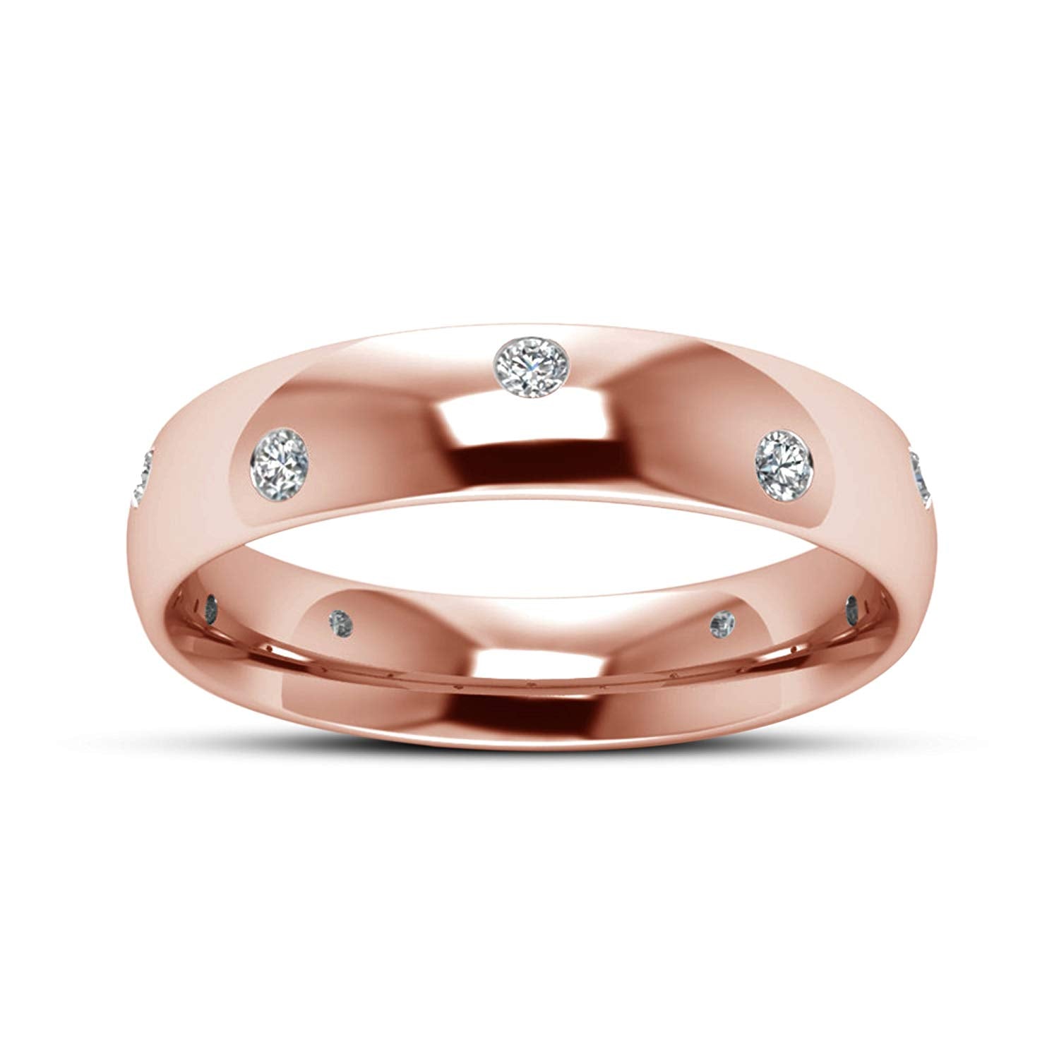 atjewels Round White Zirconia 14k Rose Gold Over .925 Sterling Eternity Band Ring MOTHER'S DAY SPECIAL OFFER - atjewels.in