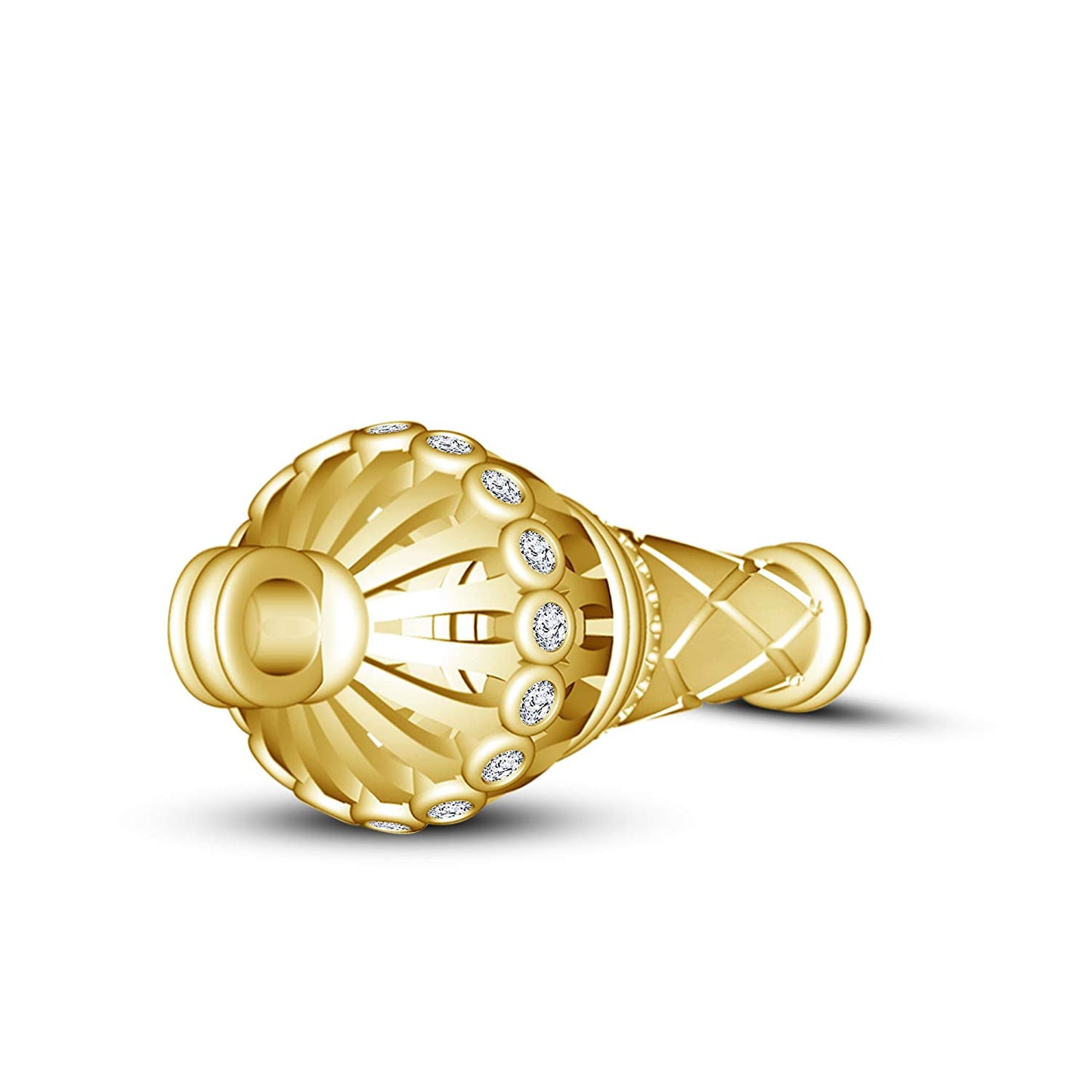 Anopchand Men's 18k Yellow Gold Finish .925 Silver Hanuman Gada Pendant - atjewels.in