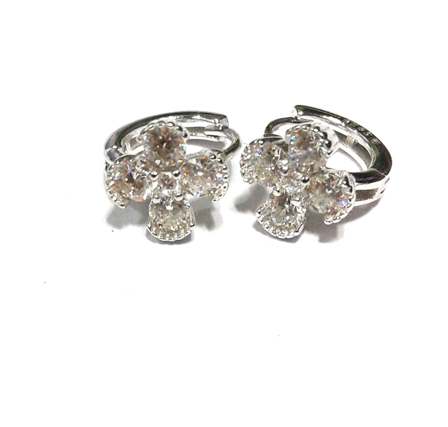 atjewels Round Cut White CZ 925 Sterling Silver Hoop Earrings For Girl's and Women's For MOTHER'S DAY SPECIAL OFFER - atjewels.in