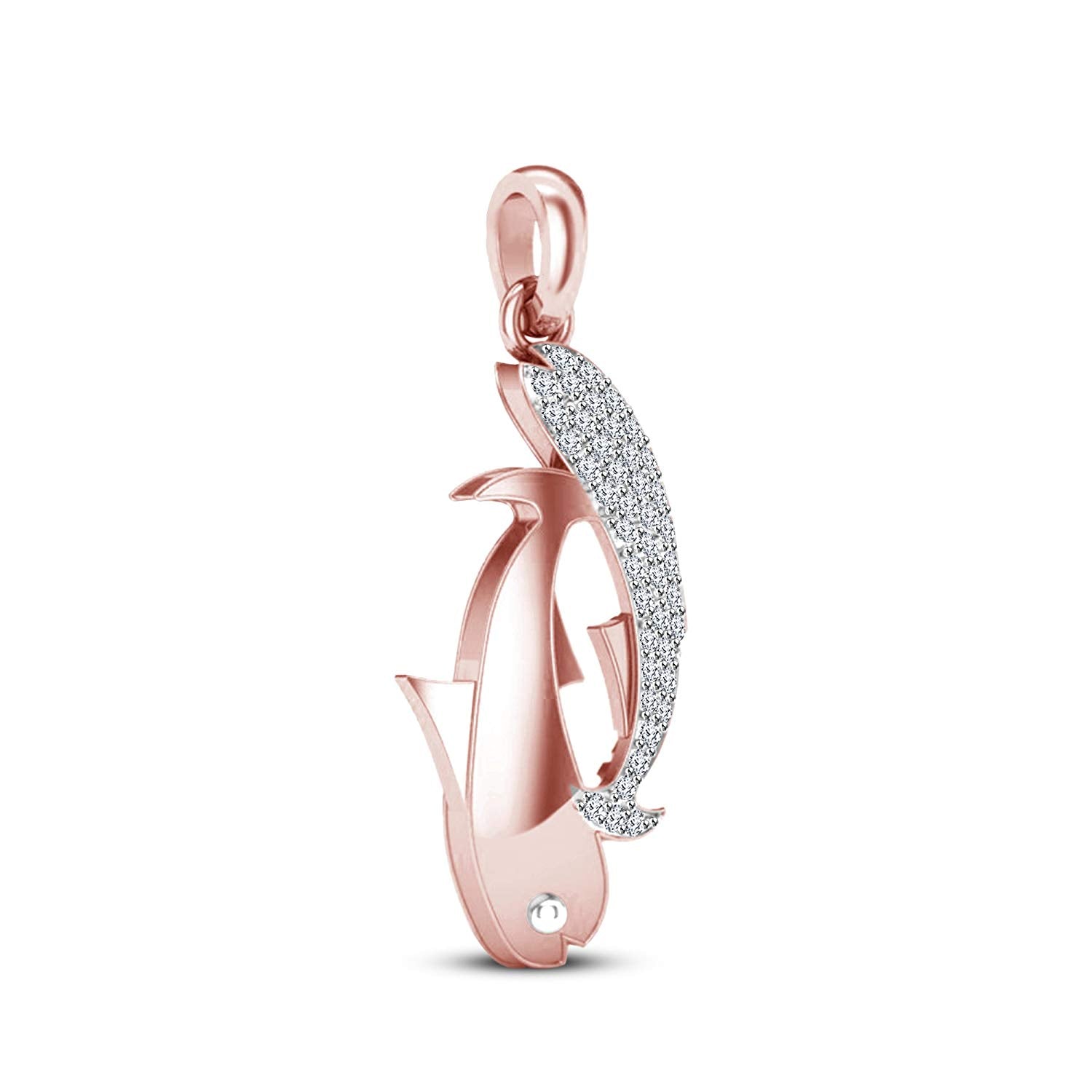 atjewels 18K Rose Gold On .925 Silver White CZ Shark Fish Pendant for Men's & Women's MOTHER'S DAY SPECIAL OFFER - atjewels.in