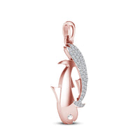 atjewels 18K Rose Gold On .925 Silver White CZ Shark Fish Pendant for Men's & Women's MOTHER'S DAY SPECIAL OFFER - atjewels.in