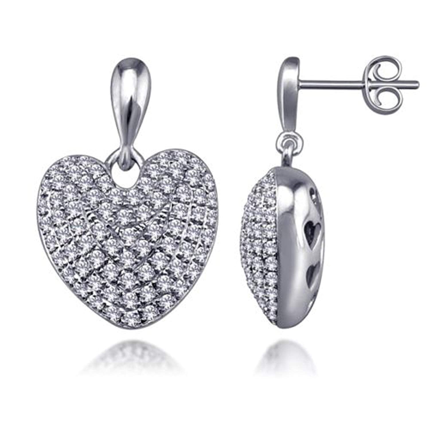 atjewels 14K White Gold Over .925 Silver Round Cut Dangle & Drop Earrings For Women's MOTHER'S DAY SPECIAL OFFER - atjewels.in