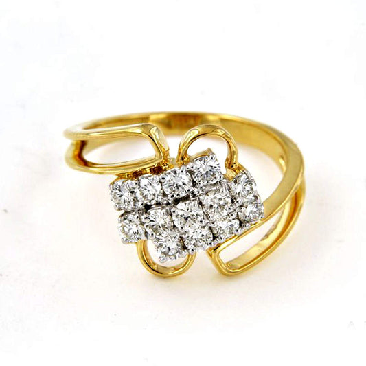 atjewels Round White Zirconia Cluster Ring For Women with 14K Gold Over .925 Sterling Silver MOTHER'S DAY SPECIAL OFFER - atjewels.in