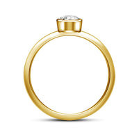 atjewels 14K Yellow Gold Over 925 Silver Sterling Round White CZ Solitaire Ring For Women MOTHER'S DAY SPECIAL OFFER - atjewels.in