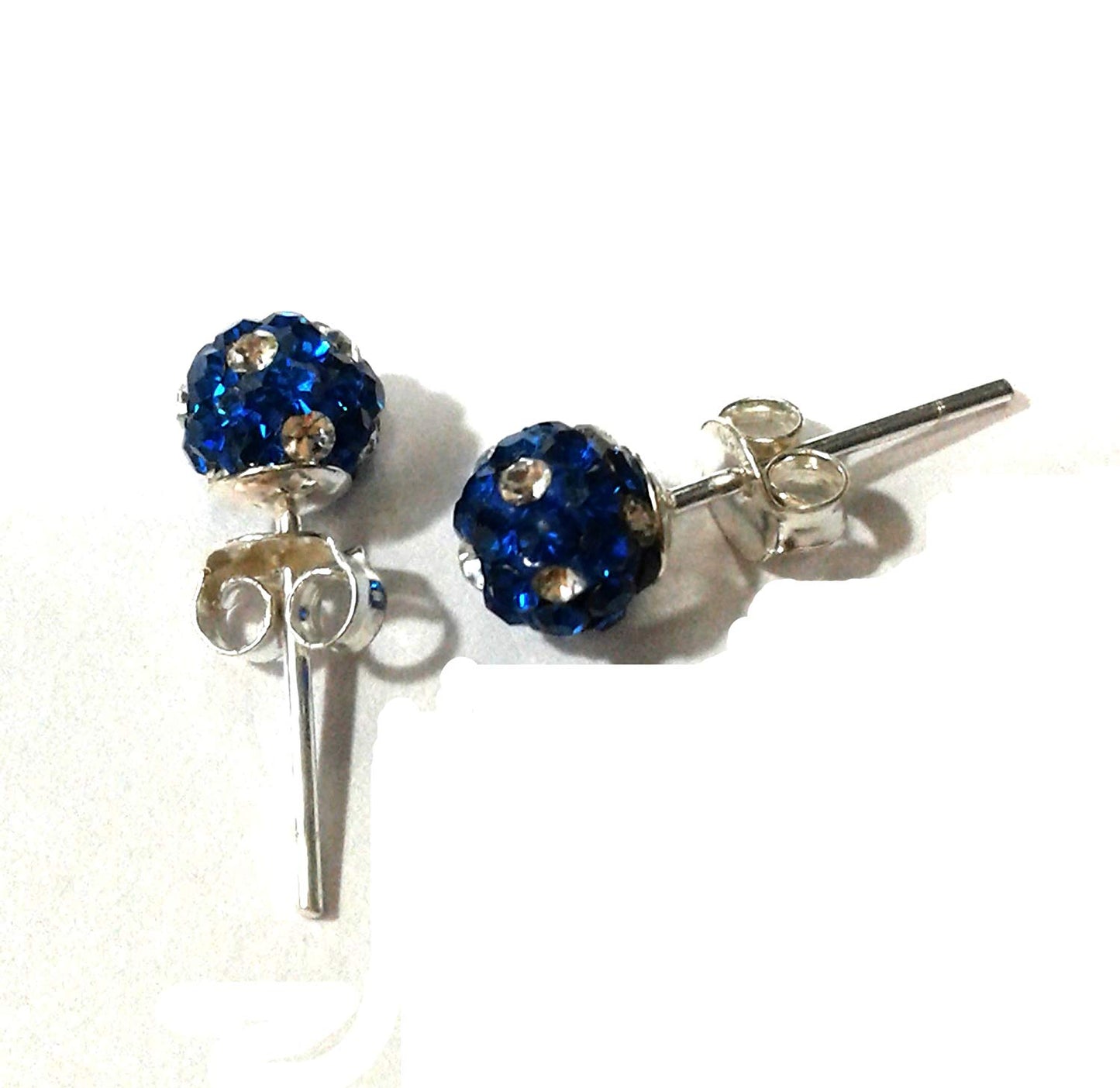 atjewels Round Cut Crystal Sterling Silver Pave Ball Stud Earrings, Crystal Fireball Disco Ball Earrings 1 Pair For Girl's and Women's Fancy Party Wear Earrings - atjewels.in