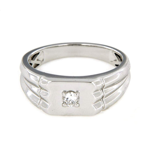 atjewels 18K White Gold Over .925 Sterling Silver Men's Anniversary Band Ring White CZ MOTHER'S DAY SPECIAL OFFER - atjewels.in