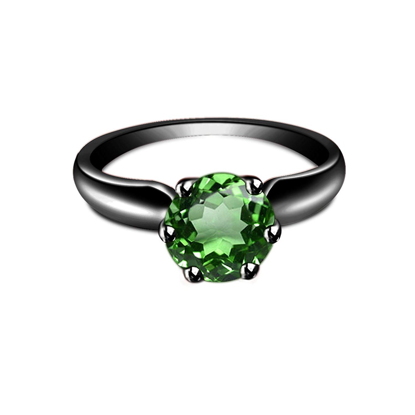 atjewels Round Cut Multi-Color Gemstone .925 Sterling Silver Solitaire Engagement Ring For Women's and Girl's For Diwali Special - atjewels.in