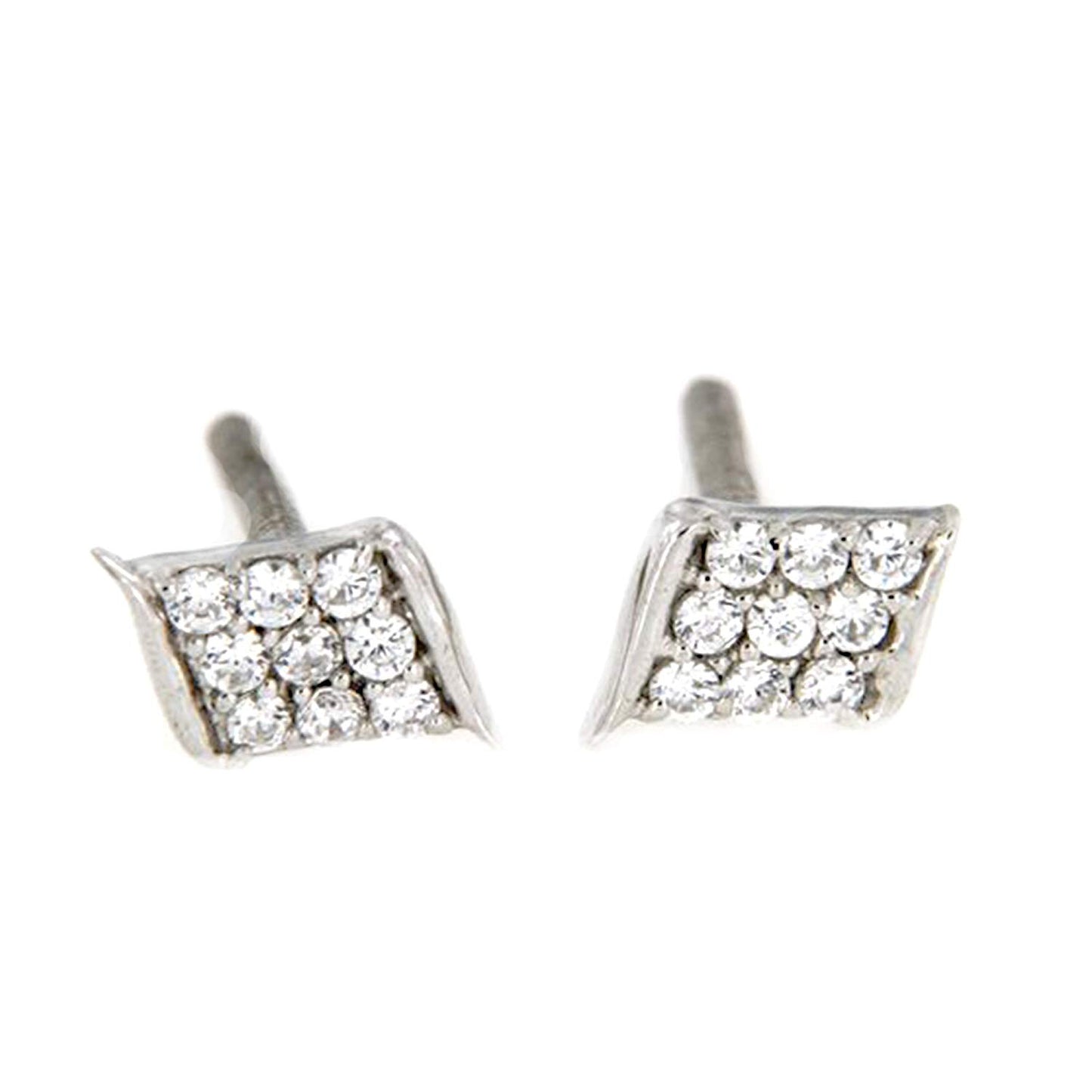 atjewels Women's Daily Use White CZ Engagement Stud Earrings in 18k White Gold Over 925 Sterling MOTHER'S DAY SPECIAL OFFER - atjewels.in