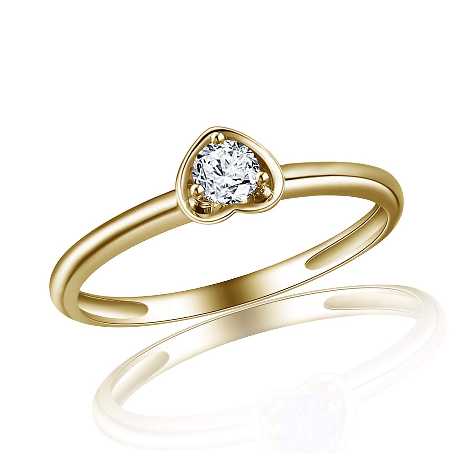 atjewels 18K Yellow Gold Over .925 Sterling Silver White CZ Solitaire Engagement Ring For Women MOTHER'S DAY SPECIAL OFFER - atjewels.in