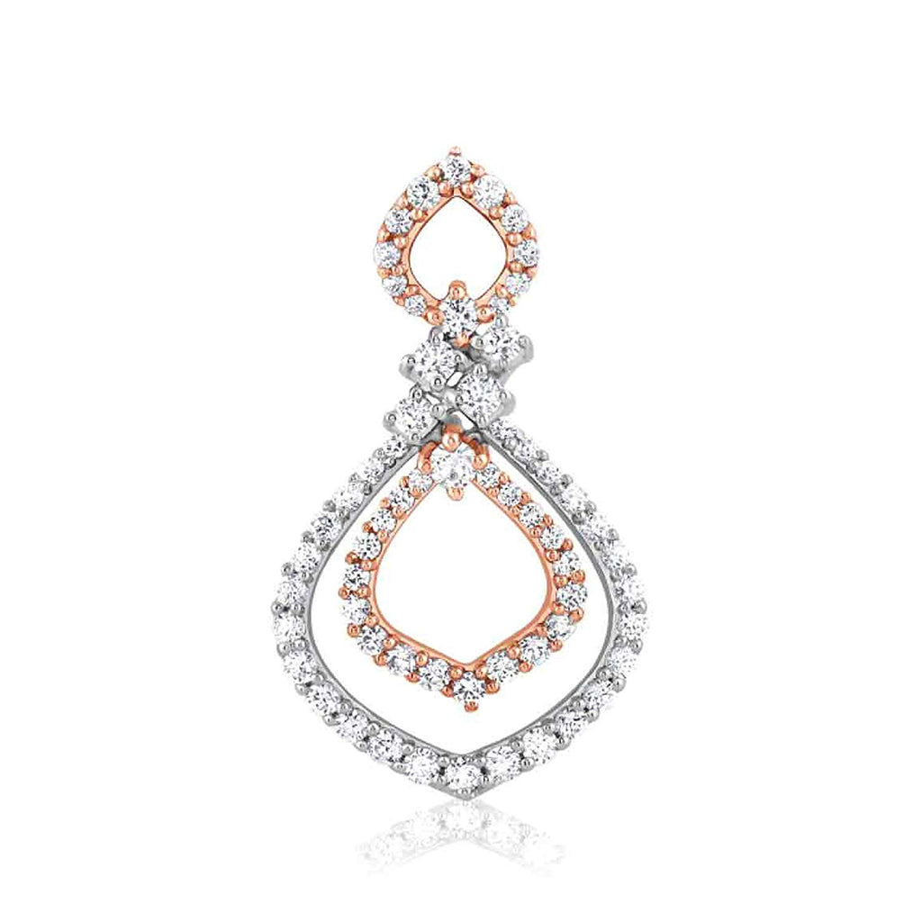 atjewels 14K Rose and White Gold Over 925 Silver Round White CZ Christmas Speacial Pendant MOTHER'S DAY SPECIAL OFFER - atjewels.in