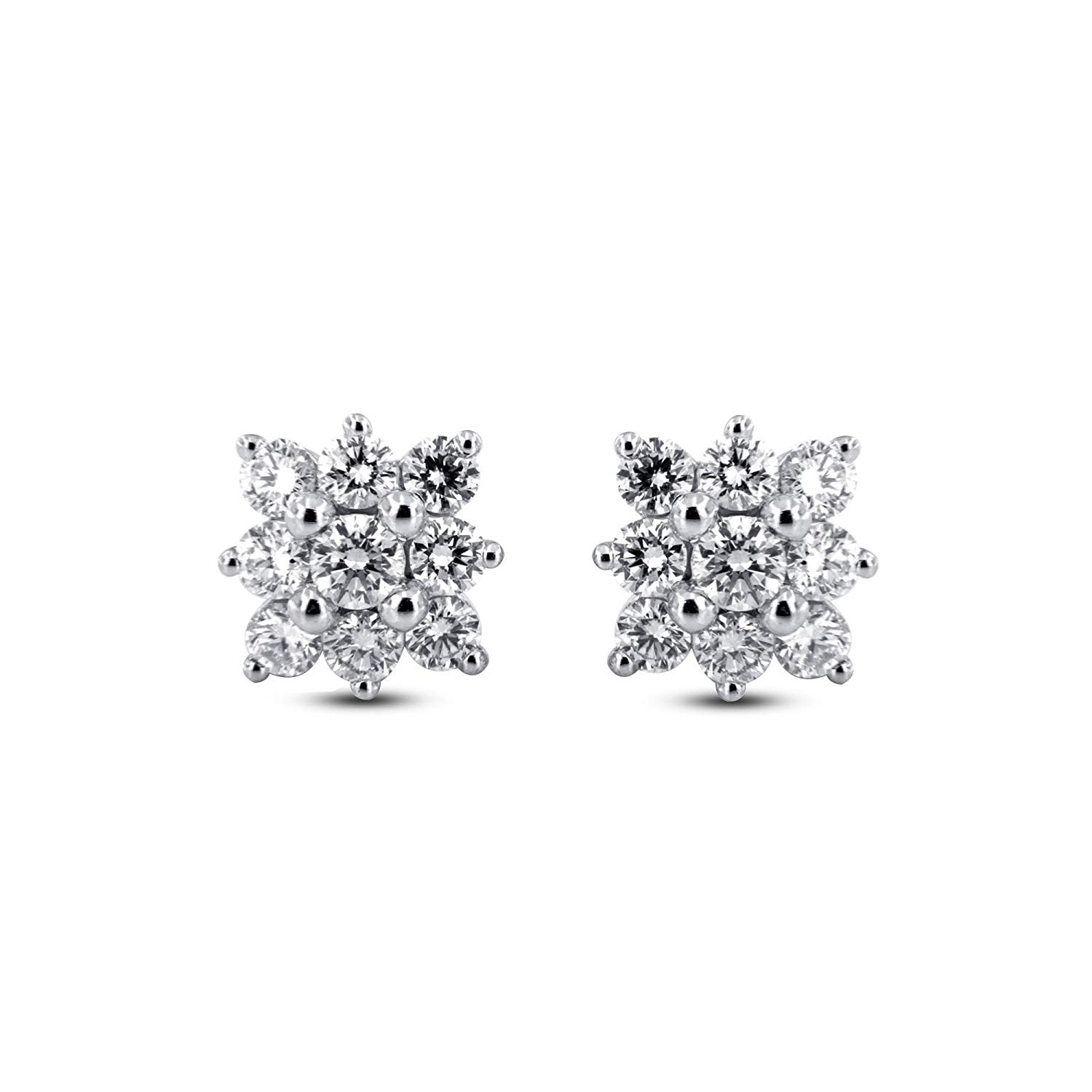 atjewels 3.12 TCW 14k Yellow Gold On 925 Silver Cubic Zirconia Floral Stud Earrings For Women's MOTHER'S DAY SPECIAL OFFER - atjewels.in
