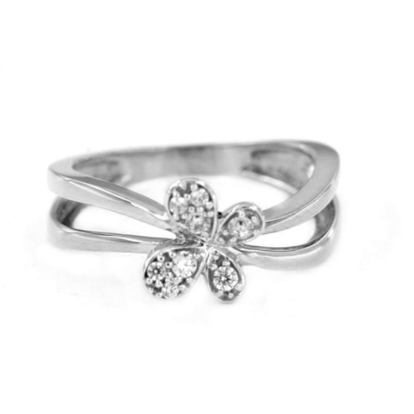 atjewels 0.26 CT White CZ 14K White Gold Over Sterling Silver Round Cut Butterfly Ring MOTHER'S DAY SPECIAL OFFER - atjewels.in