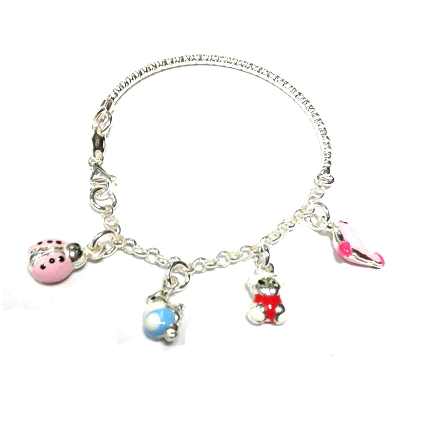 atjewels .925 Sterling Silver Charm 1 Pair of Bracelet & Anklets For Kid's For MOTHER'S DAY SPECIAL OFFER - atjewels.in