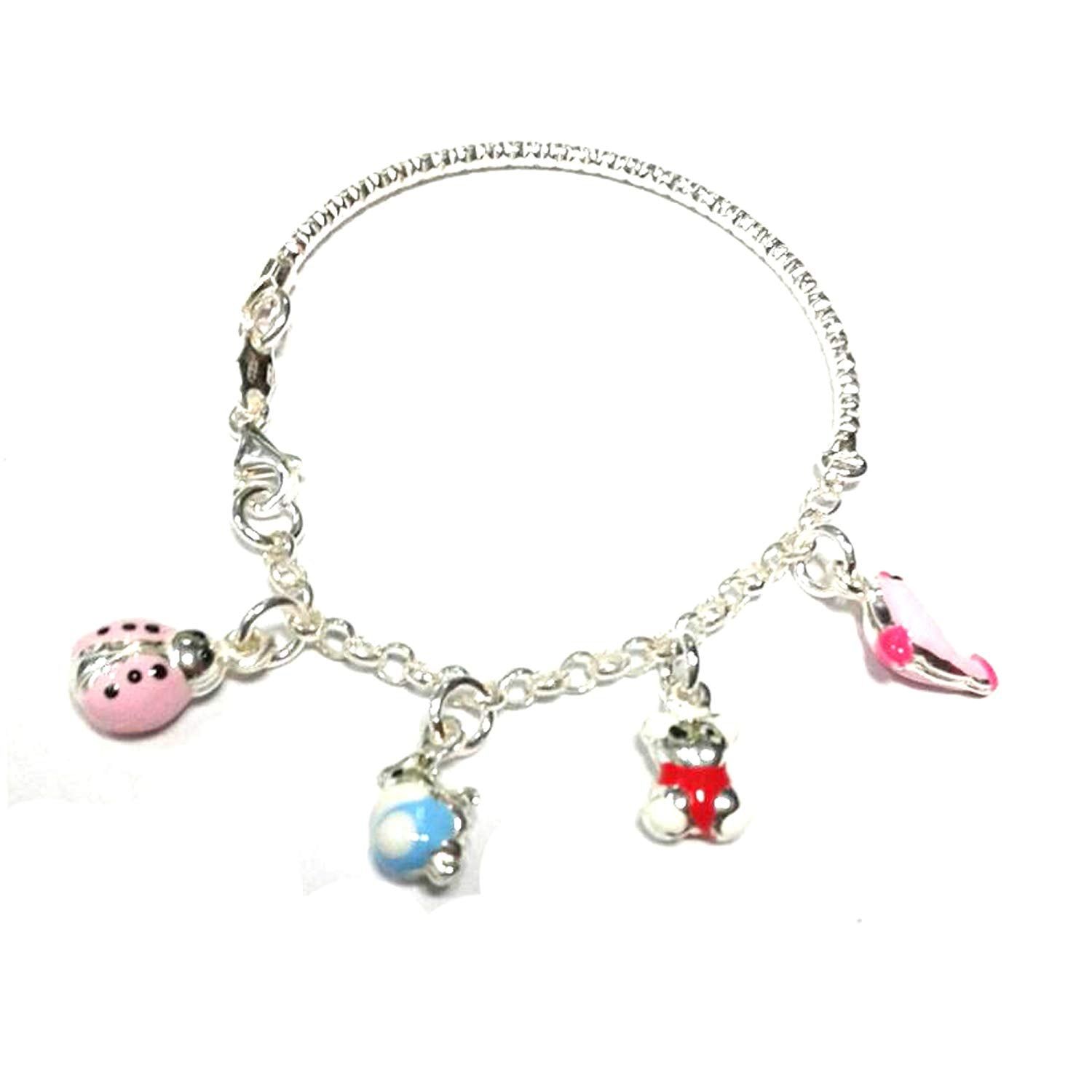 atjewels .925 Sterling Silver Charm 1 Pair of Bracelet & Anklets For Kid's For MOTHER'S DAY SPECIAL OFFER - atjewels.in