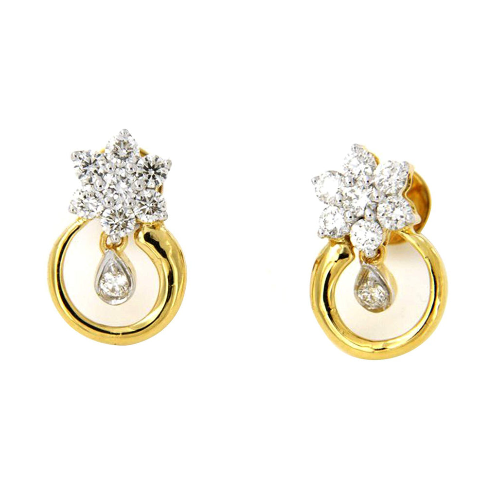 atjewels 14K Yellow Gold Over 925 Silver Flower Pendant and Earrings Set For Women's MOTHER'S DAY SPECIAL OFFER - atjewels.in