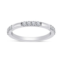 atjewels 18K White Gold Over 925 Sterling Silver Round White CZ Engagement Band Ring MOTHER'S DAY SPECIAL OFFER - atjewels.in