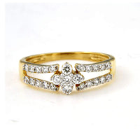 atjewels Cluster Ring For Women's with 18K Yellow Gold Over .925 Sterling Silver MOTHER'S DAY SPECIAL OFFER - atjewels.in