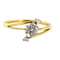 atjewels 18K Yellow Gold Over .925 Sterling Round White CZ Bypass Flower Ring MOTHER'S DAY SPECIAL OFFER - atjewels.in