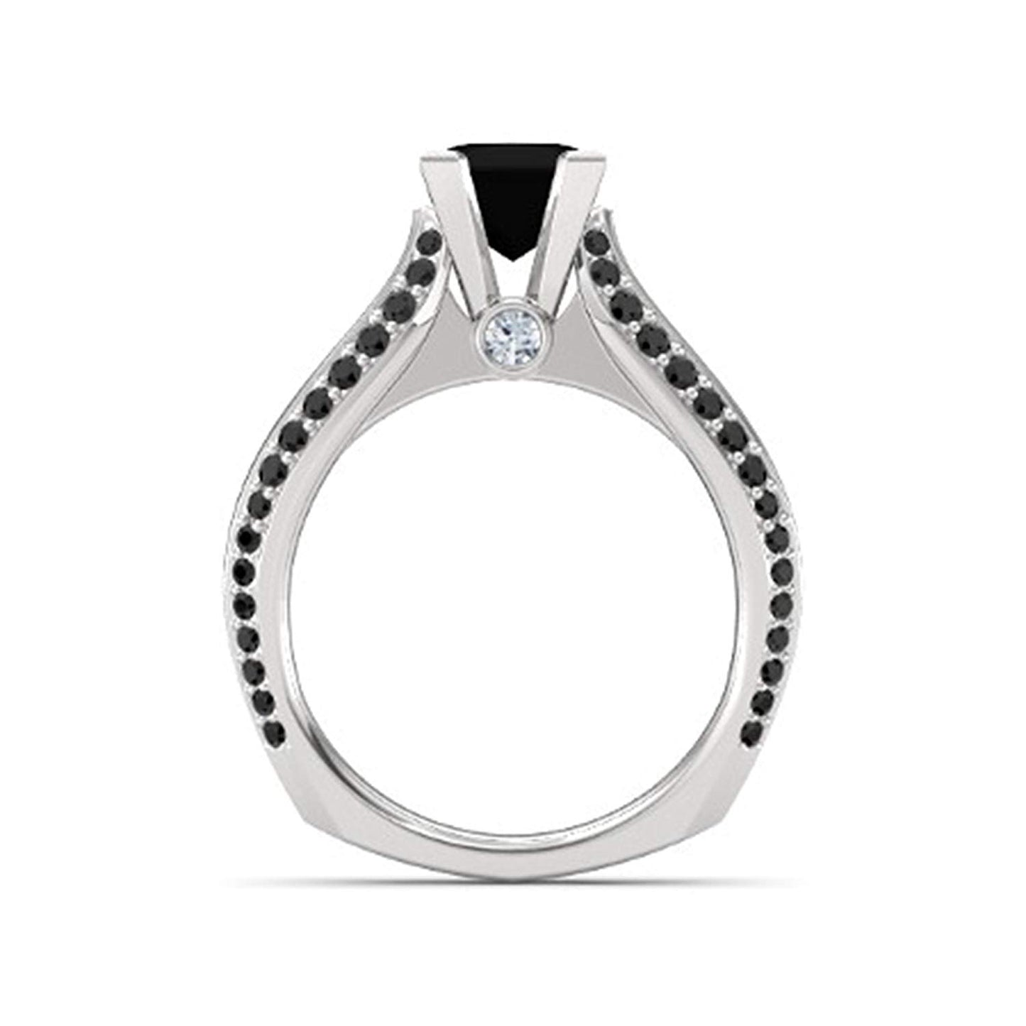 atjewels Solid 925 Sterling Silver Black CZ Disney Princess Jasmine Engagement Ring MOTHER'S DAY SPECIAL OFFER - atjewels.in