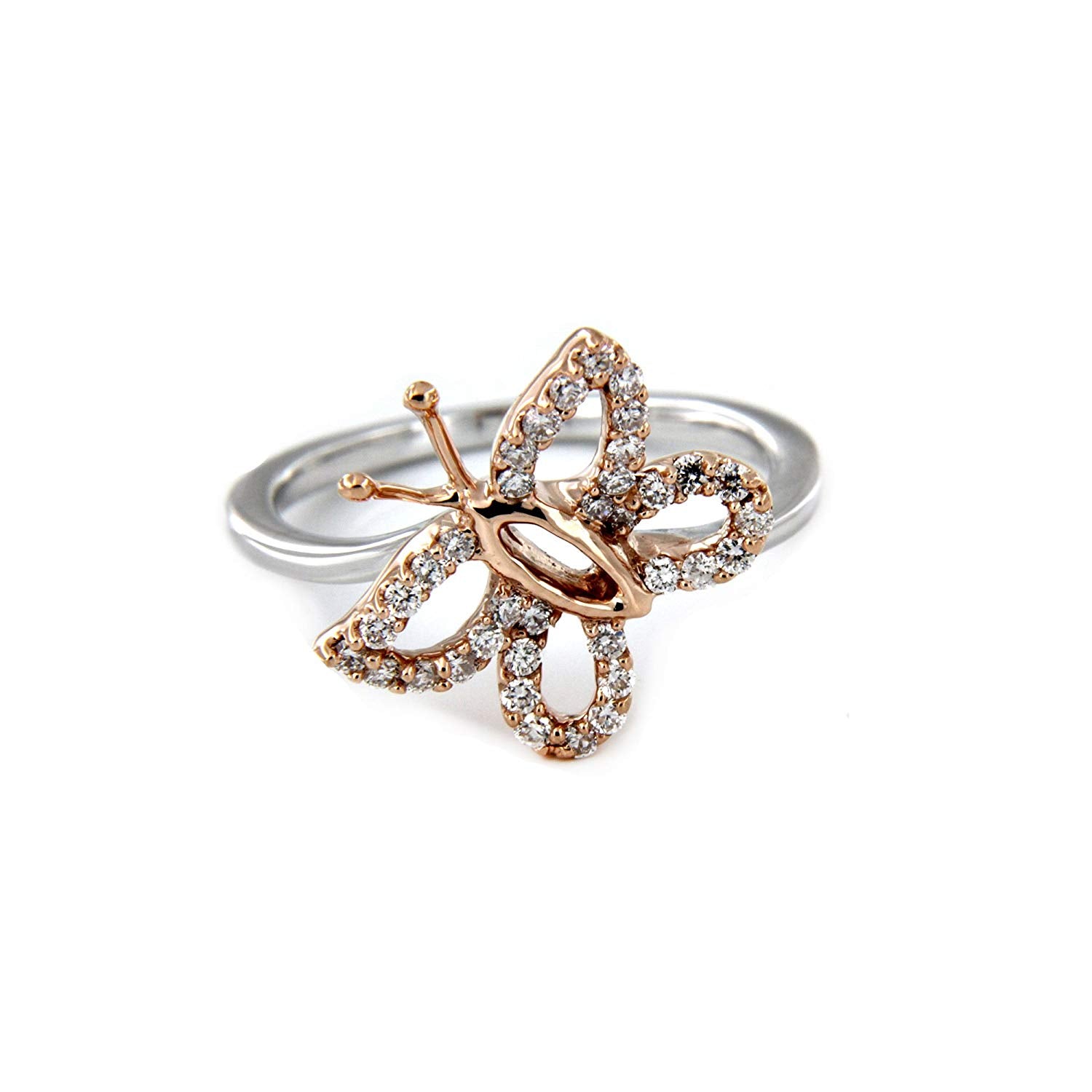 atjewels Solid .925 Sterling Silver Round Cut White CZ Butterfly Ring MOTHER'S DAY SPECIAL OFFER - atjewels.in
