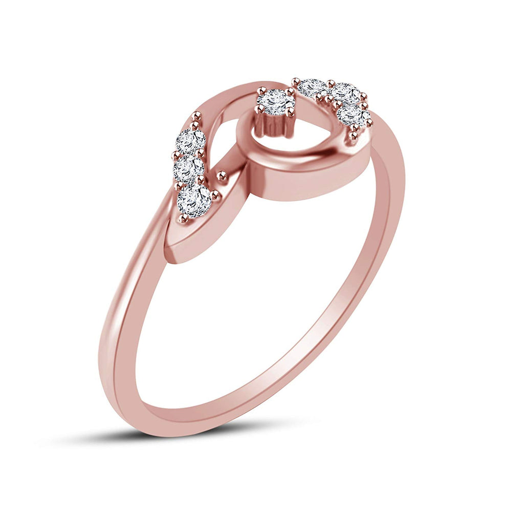 atjewels 14K Rose Gold Over 925 Silver Round White CZ Fashion Promise Ring For Women's MOTHER'S DAY SPECIAL OFFER - atjewels.in