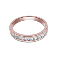 atjewels 14K Rose Gold Plated on 925 Sterling Silver Princess & Round White Zirconia Bridal Ring Set Size US 6 MOTHER'S DAY SPECIAL OFFER - atjewels.in
