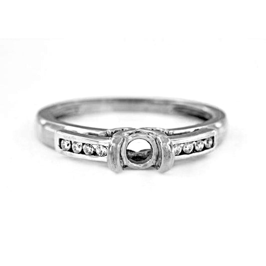 atjewels 0.14 CT White CZ 14K White Gold Plated On 925 Silver Round Semi Mount Annivarsary Ring MOTHER'S DAY SPECIAL OFFER - atjewels.in