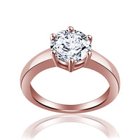 atjewels 4.00 Ct Solitaire White Zirconia 14K Rose Gold Plated Prong Set Ring For Womens MOTHER'S DAY SPECIAL OFFER - atjewels.in
