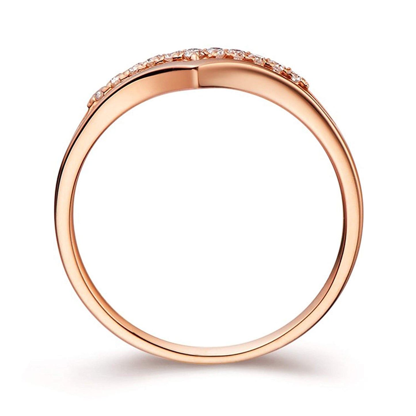 atjewels 14K Rose Gold Over 925 Sterling Silver Round White Zirconia V Shape Engagement Ring For Women's MOTHER'S DAY SPECIAL OFFER - atjewels.in