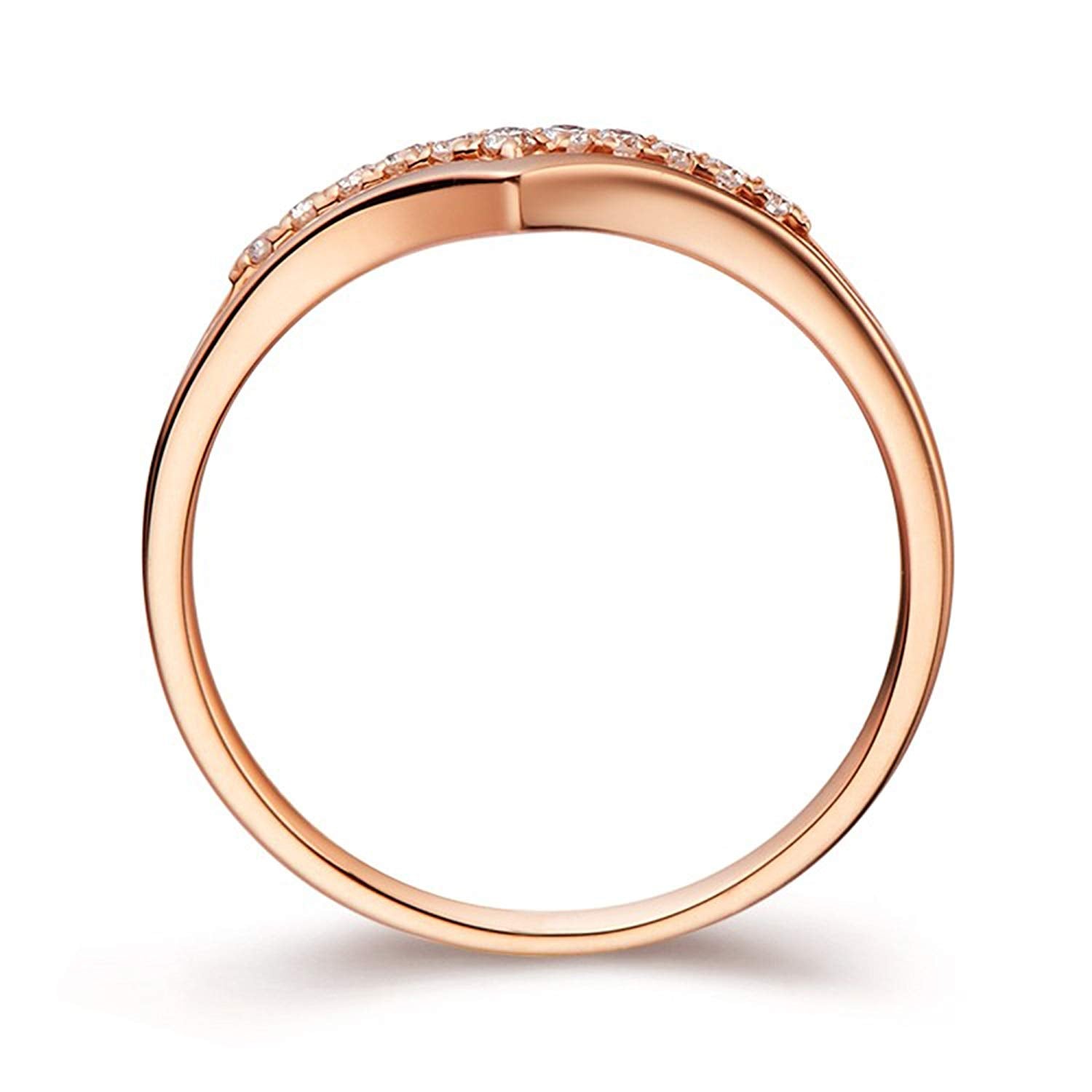 atjewels 14K Rose Gold Over 925 Sterling Silver Round White Zirconia V Shape Engagement Ring For Women's MOTHER'S DAY SPECIAL OFFER - atjewels.in