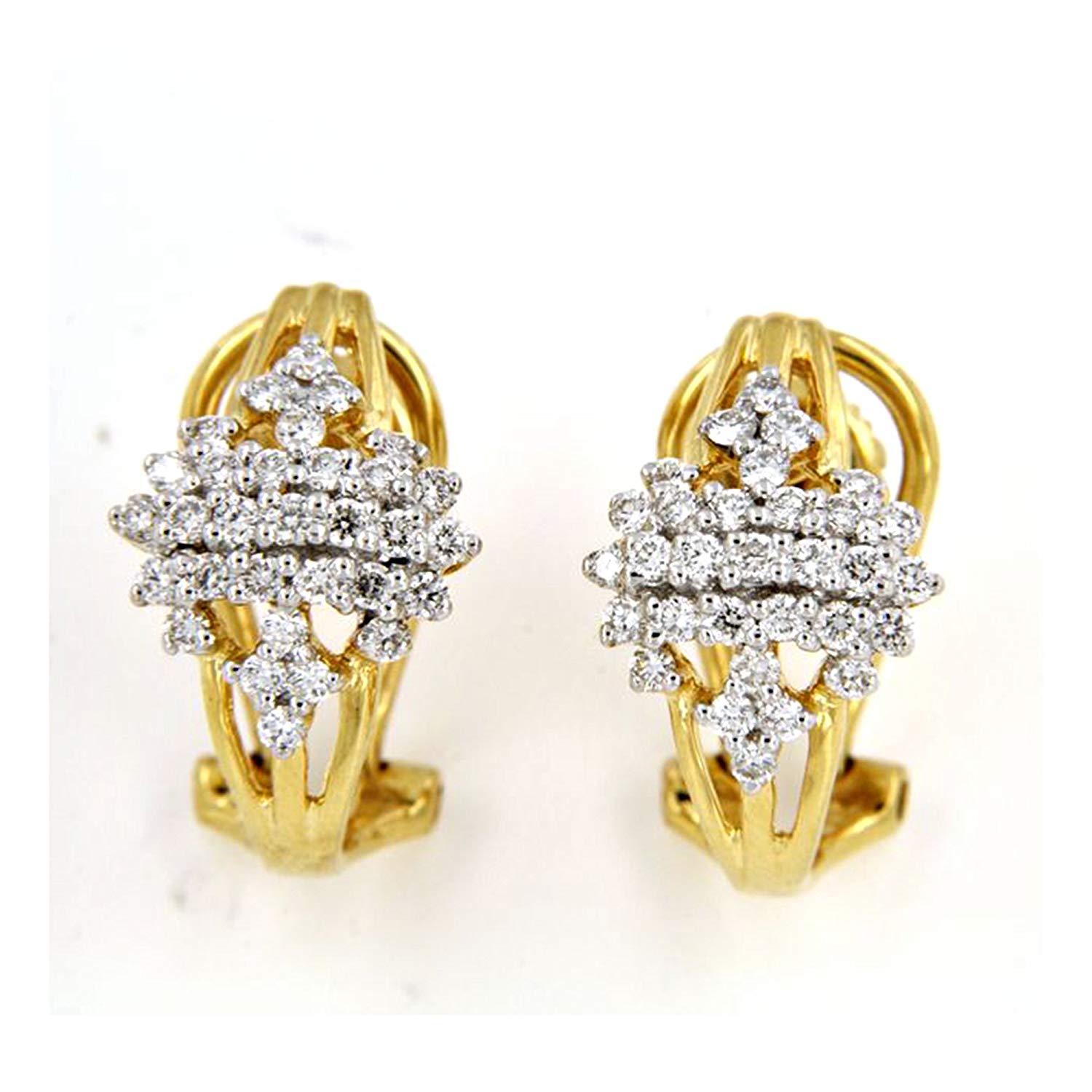 atjewels Solid 925 Sterling Silver 18k Yellow Gold Over White CZ Stud Earrings For Women's MOTHER'S DAY SPECIAL OFFER - atjewels.in