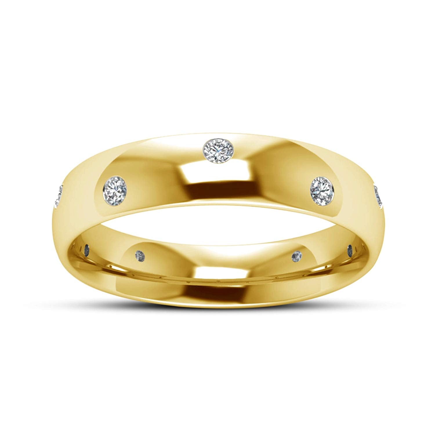 atjewels Special Offers Round White Zirconia 14k Yellow Gold Over .925 Sterling Eternity Band Ring MOTHER'S DAY SPECIAL OFFER - atjewels.in